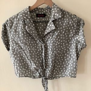Motel Rocks Polka Dot Crop Shirt